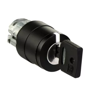   Schneider Electric Harmony XB4 - ZB4BG057 - cap de comutator metalic, Ø22, 455 de chei, pozițiile b și k detașabile, revenire din dreapta, 3 poziții, margine neagră