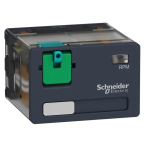   Relee electromecanice Schneider Electric Harmony - RPM41BD - Releu de putere RPM, 4CO, 15A, 24VDC, cu buton de testare