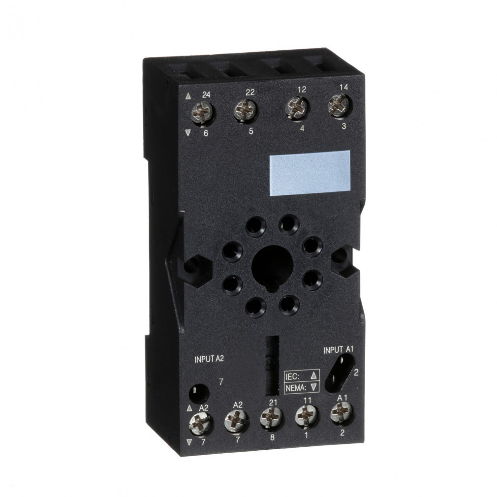 Suport Schneider Harmony, pentru releu universal RUM/RE88, pentru relee cilindrice 2CO, dispunere mixtă, cu șuruburi (RUZC2M)