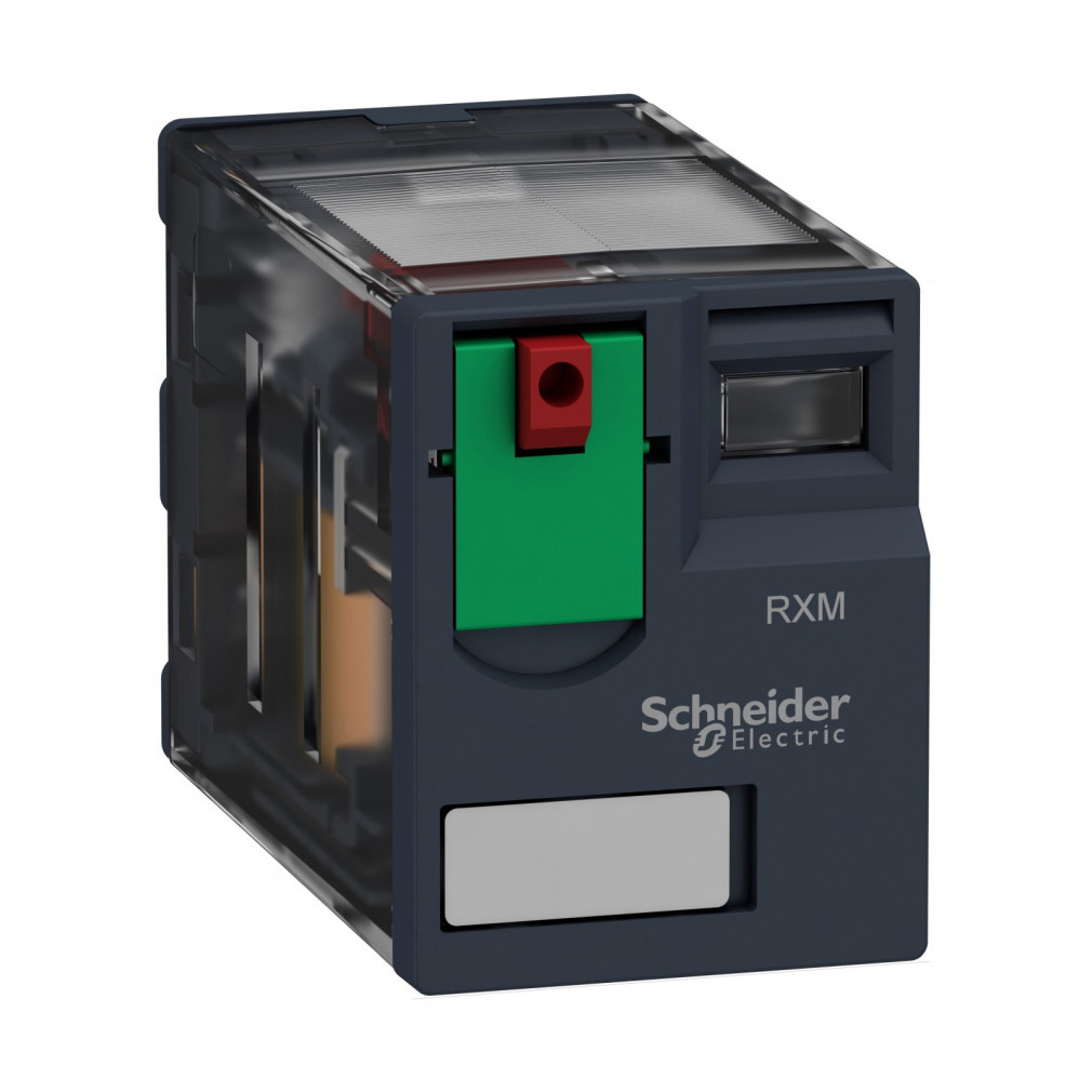 Releu miniatural Schneider RXM, 4CO, 3A, 230VAC, buton de testare RXM4GB1P7