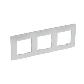 Cadru Legrand Niloé cu 3 prize, aluminiu - 397043