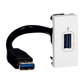   Priză USB LeGrand Program Mosaic pre-cablată 1 modul alb - 78746