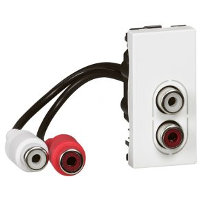   Legrand Program Mosaic 2xRCA priză audio pre-cablată 1 modul alb - 78747