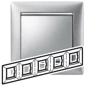 Cadru Legrand Valena, 5 locuri, aluminiu - 770335