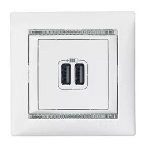   Priză de încărcare Legrand Valena 2xUSB, 1500 mA, albă - 770470