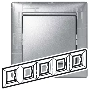 Cadru Legrand Valena, 5, model pătrat din aluminiu - 770345
