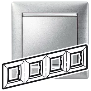 Cadru Legrand Valena, 4-gang, aluminiu - 770334
