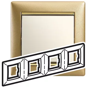 Cadru Legrand Valena, 4 locuri, auriu mat - 770304