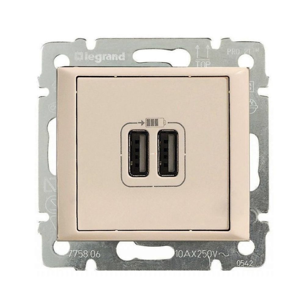 Legrand Valena încărcător 2xUSB 2400mA fildeș (774170)