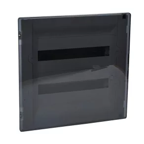   Cutie de distribuție încastrată Legrand Practibox3, ușă transparentă de culoare fumurie, borne de distribuție pentru împământare și neutru, 2 rânduri de 36 module, 442x422 - 401757