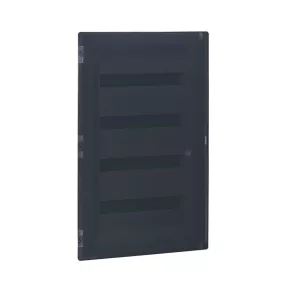   Cutie de distribuție încastrată Legrand Practibox3, ușă transparentă de culoare fumurie, borne de distribuție pentru împământare și neutru, 4 rânduri de 72 module, 742x422 - 401759