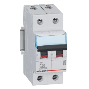   Întrerupător automat miniatural Legrand TX3 2P C20 6000A/6kA BIC - 403529
