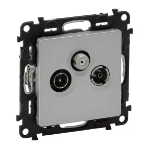   Priză Legrand Valena Life TV-Radio-SAT, în formă de stea, aluminiu 1,5 dB - 753352