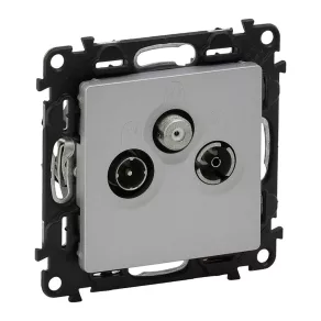  Priză Legrand Valena Life TV-Radio-SAT, cu trecere, 14 dB aluminiu - 753365