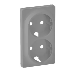  Capac pentru priză Legrand Valena Life 2x2P+F, aluminiu - 754952