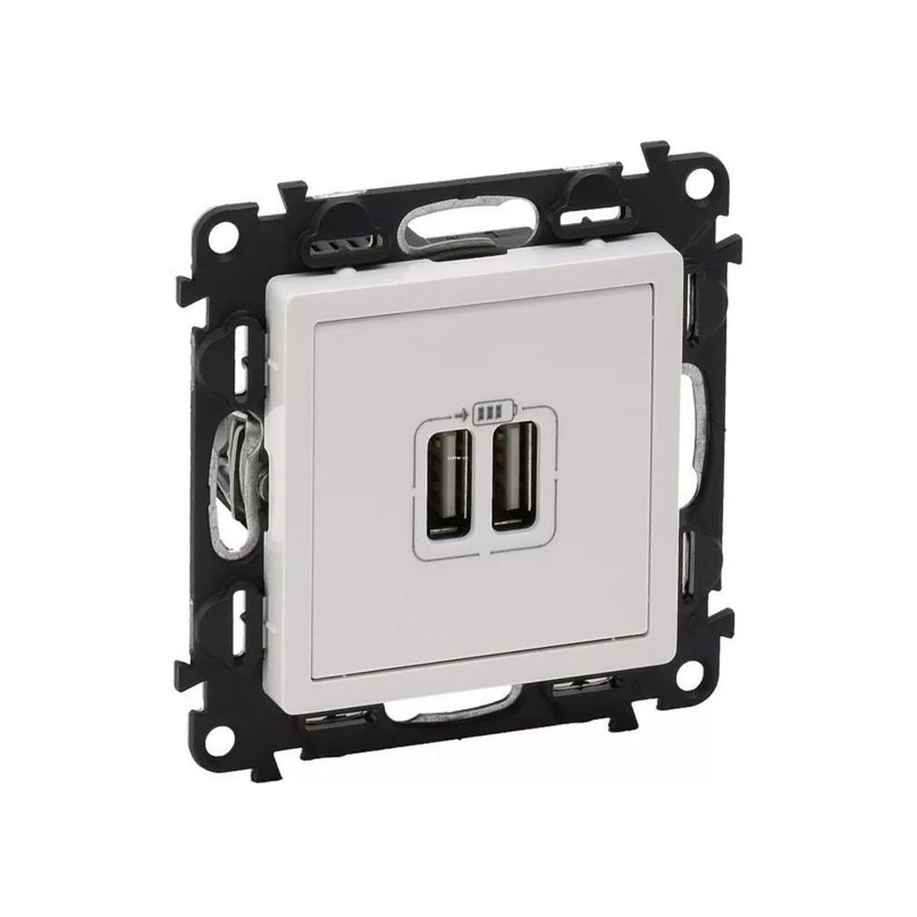 Legrand Valena Life priză dublă USB cu sursă de alimentare integrată 5 V - 1500 mA alb (753112)