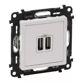   Priză dublă de încărcare USB-A+A Legrand Valena Life, 5V-3 A-15 W, albă - 753112