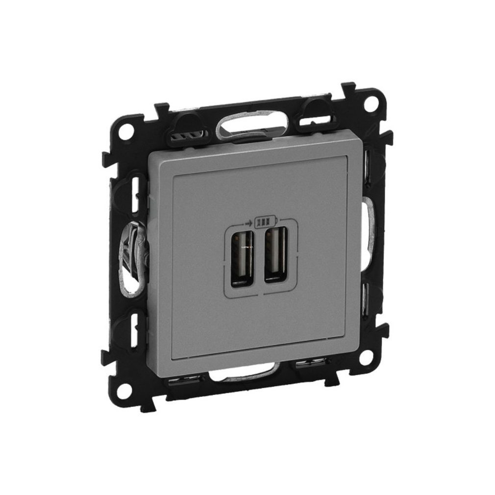 Legrand Valena Life priză dublă USB cu sursă de alimentare integrată 5V - 1500 mA aluminiu (753312)