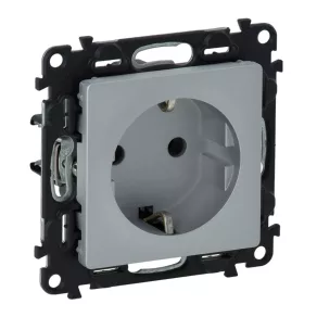   Priză Legrand Valena Life 2P+F cu obturator de siguranță, conexiune cu șurub, aluminiu - 753324