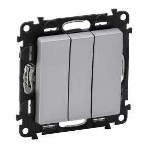   Întrerupător unipolar Legrand Valena Life 3 10 AX, aluminiu - 752303