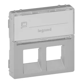   Legrand Valena Life capac priză 2xRJ45 cu suport pentru etichetă, aluminiu - 755482