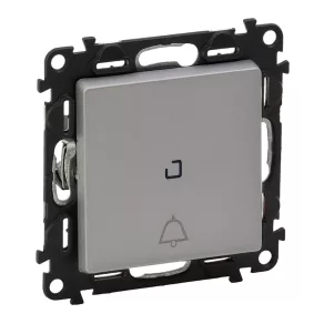   Comutator Legrand Valena Life cu buton sonerie, indicator luminos, aluminiu - 752316
