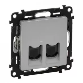  Priză Legrand Valena Life 2xRJ45 UTP Cat5e, aluminiu - 753341