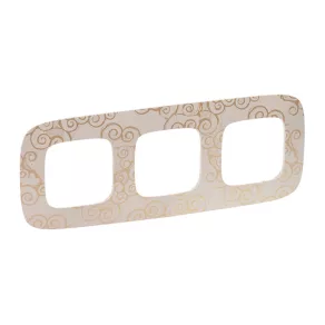 Cadru Legrand Valena Allure cu 3 prize, decor auriu - 754353