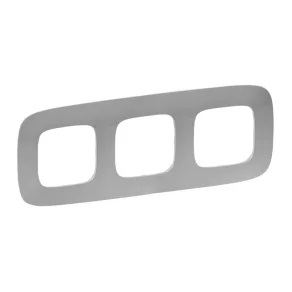 Cadru Legrand Valena Allure cu 3 prize, aluminiu - 754393