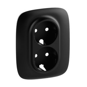   Legrand Valena Allure 2x2P+F capac monobloc pentru priză + ramă, solid, negru - 754958