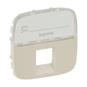   Capac pentru priză Legrand Valena Allure RJ11/RJ45 cu suport pentru etichetă, culoare fildeș - 755476