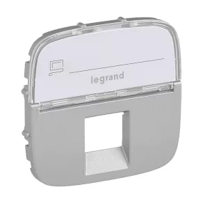   Capac pentru priză Legrand Valena Allure RJ11/RJ45 cu suport pentru etichetă, aluminiu - 755477