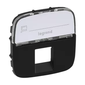   Capac pentru priză Legrand Valena Allure RJ11/RJ45 cu suport pentru etichetă, negru - 755478