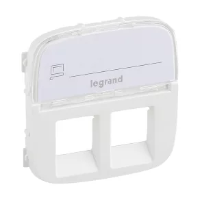   Legrand Valena Allure capac priză 2xRJ11/RJ45 cu suport pentru etichetă, alb - 755485
