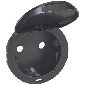   Capac pentru priză Legrand Céliane 2P+F, capac cu fixare prin clip, grafit - 67940