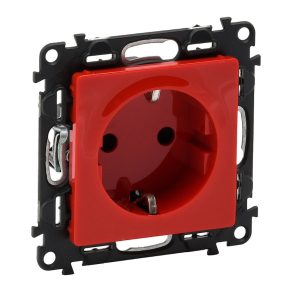   Legrand 753129 Priza Valena Life 2P+F cu obturator de siguranță, cablare cu arc, disc roșu, fără blocare