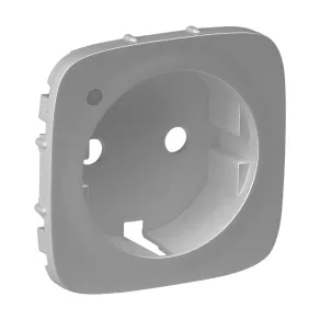   Capac pentru priză Legrand Valena Allure 2P+F cu indicator luminos, aluminiu - 754857