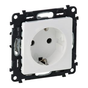   Priză Legrand Valena Life 2P+F cu obturator de siguranță, cablare cu arc, alb - 753120