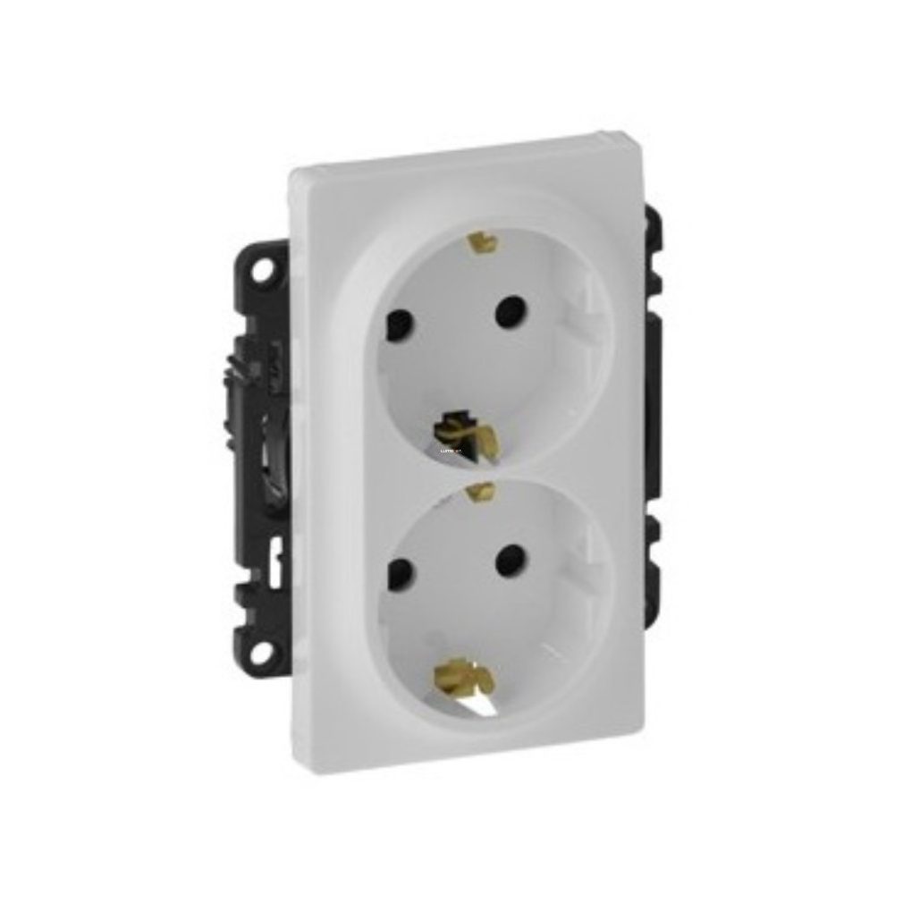 Legrand Valena Life 2x2P+F (GYV) priză de siguranță cu capac, fără ramă, alb (753126)
