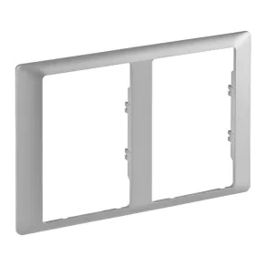   Cadru dublu Legrand Valena Life pentru priză 2x2P+F, aluminiu - 754242