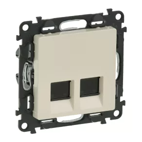   Priză Legrand Valena Life 2xRJ45 Cat. 6A STP, culoare ivoriu - 753249