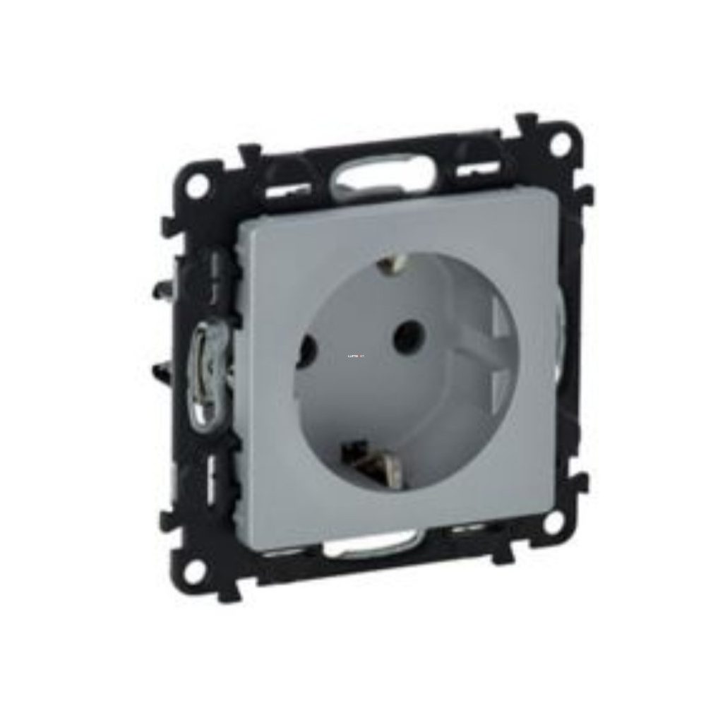 Legrand Valena Life 2P+F (GYV) priză de siguranță cu obturator, aluminiu cu arc (753320)