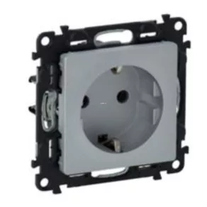   Priză cu obturator de siguranță Legrand Valena Life 2P+F (GYV), din aluminiu cu arc - 753320