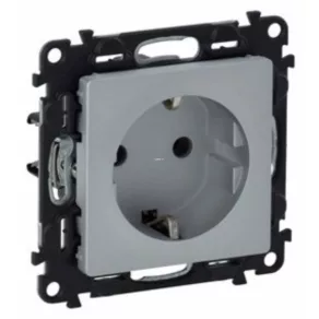   Priză Legrand Valena Life 2P+F, montată cu șuruburi, din aluminiu - 753325