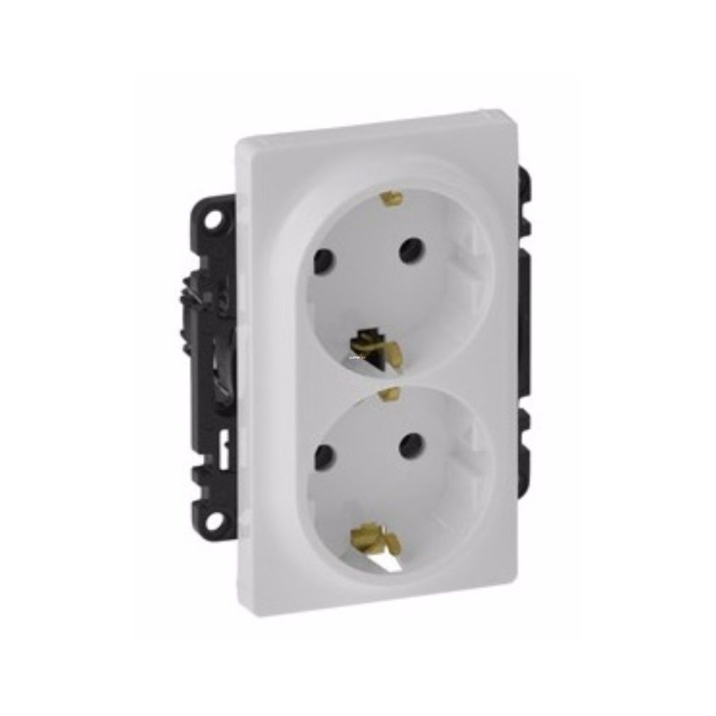 Legrand Valena Life 2x2P+F priză, cu capac, fără ramă, alb (753127)