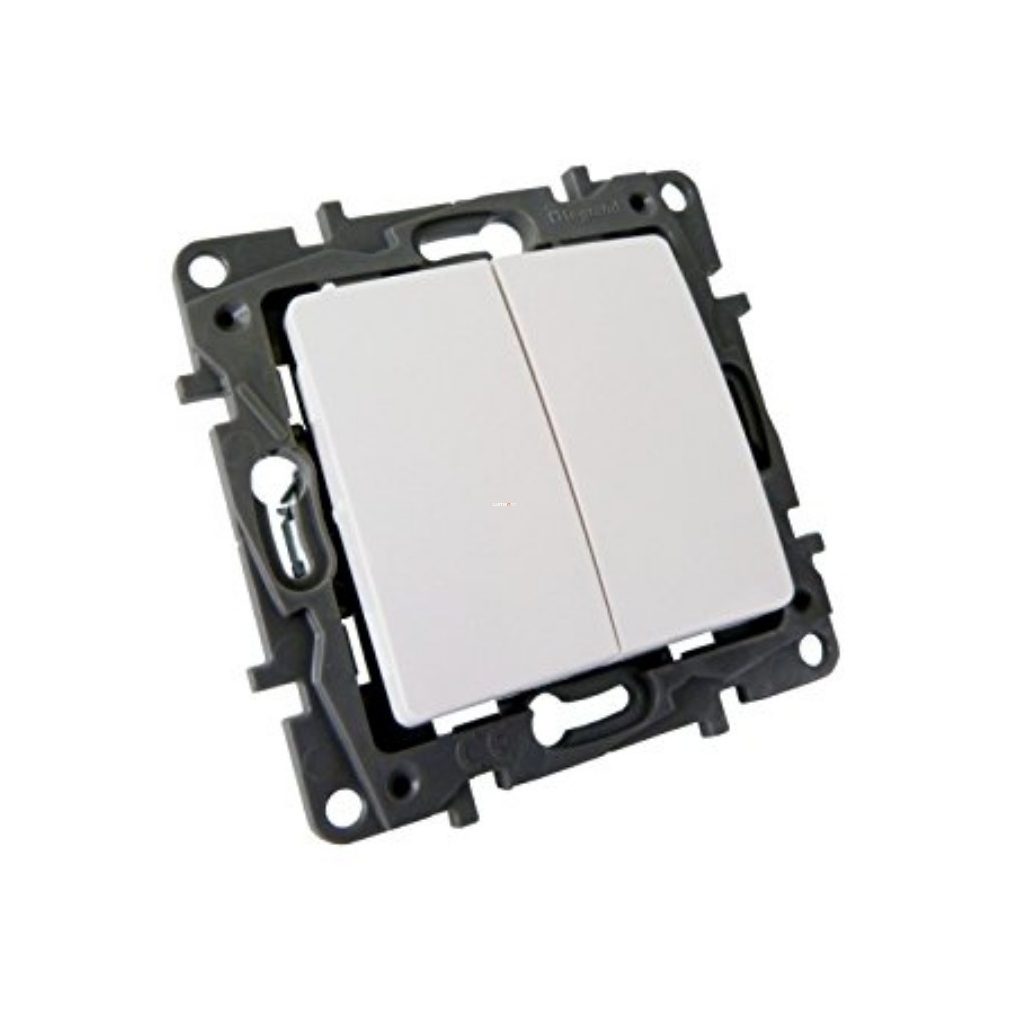 Legrand Niloé alb comutator dublu cu buton (764508)