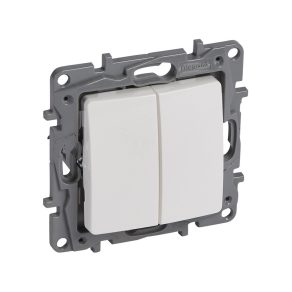 Buton dublu Legrand Niloé, alb - 764508