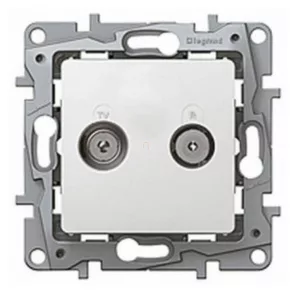 Priză Legrand Niloé RJ11 + RJ45 Cat.5 UTP, albă - 764570