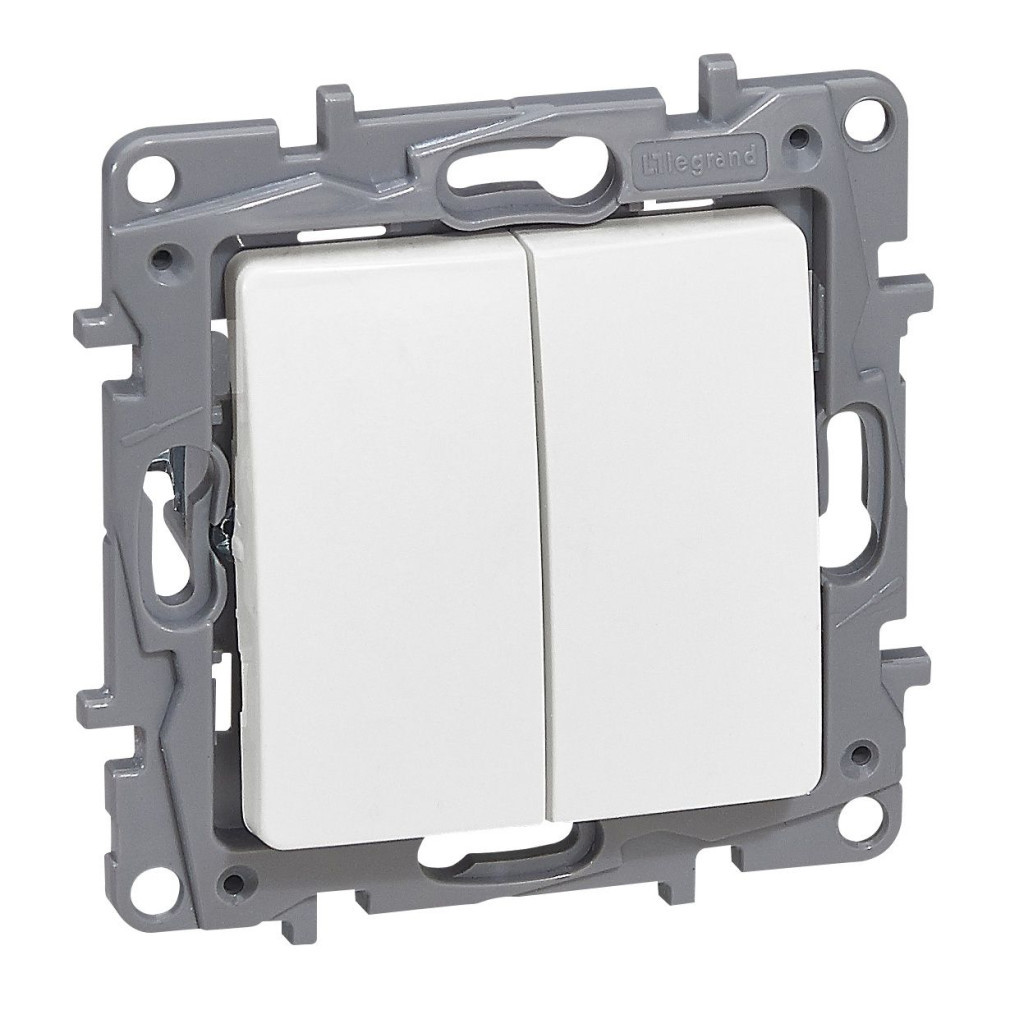 Legrand Niloé comutator alb 10 AX + pulsatoriu 6 A - 250 (764509)