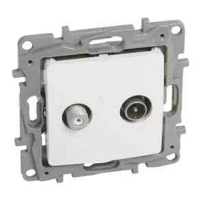   Priză Legrand Niloé TV-SAT, cu trecere (14 dB), albă - 764557